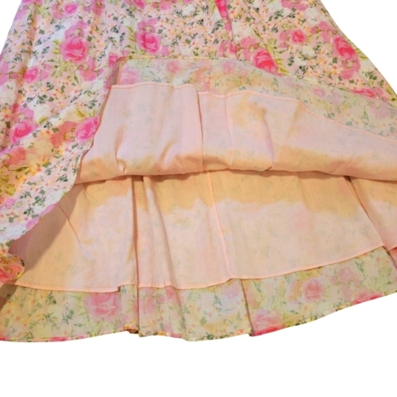 LoveShackFancy Vernon Dress Magenta Flower Fields Pink Midi Small Puff Sleeves - Picture 5 of 12